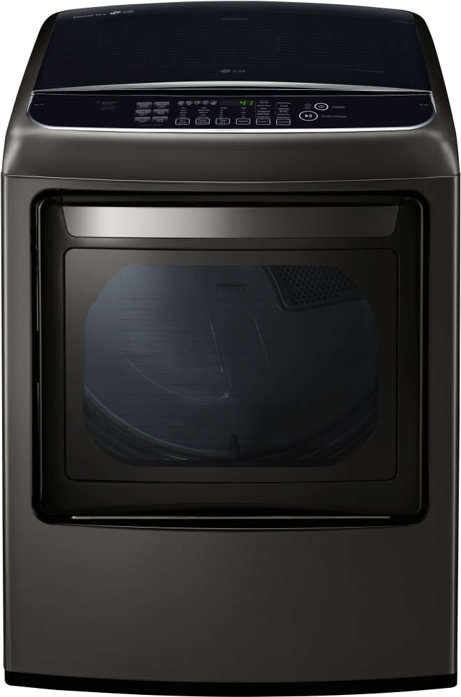 LG DLEY1901KE 27 Inch Electric Dryer with EasyLoad™ Door, Steam, Wi-Fi Connectivity, Wrinkle Care, Sensor Dry, 12 Drying Cycles, Speed Dry, 7.3 cu. ft. Capacity and ENERGY STAR®: Black Stainless Steel