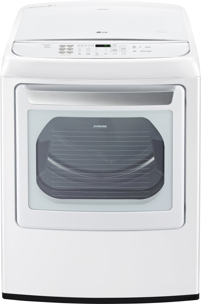 LG DLEY1901WE 27 Inch Electric Dryer with EasyLoad™ Door, Steam, Wi-Fi Connectivity, Wrinkle Care, Sensor Dry, 12 Drying Cycles, Speed Dry, 7.3 cu. ft. Capacity and ENERGY STAR®: White