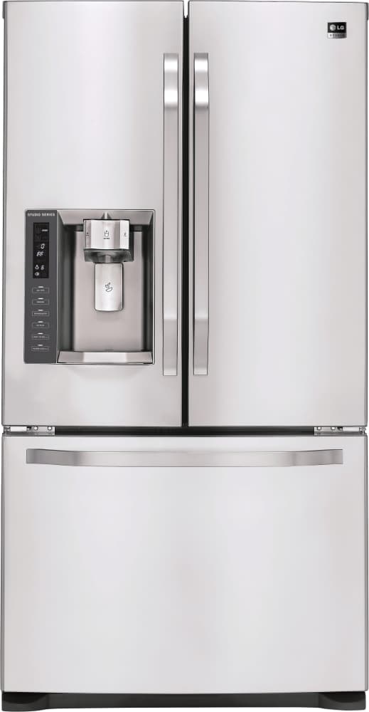 LG LSFS213ST 20.5 cu. ft. Counter-Depth French Door Refrigerator with 4 Spill Protector Glass Shelves, 4 Compartment Crisper System, External Ice/Water Dispenser and 2 Year Warranty