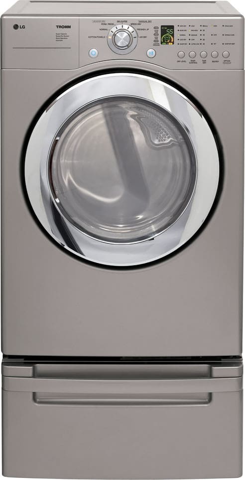 LG DLE3733S 27 Inch Electric Dryer with 7.3 cu. ft. Capacity, 7 Drying Cycles, 5 Temperature Levels, Wrinkle Care Option and Sensor Dry System: Titanium