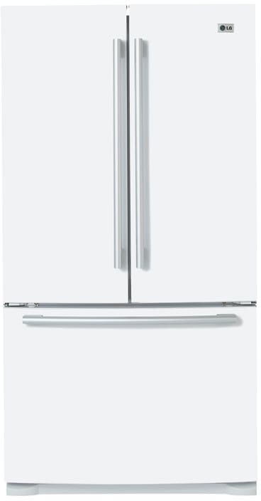 LG LRFC25750SW 25 Cu. Ft. Panorama French Door Refrigerator w/ Glide'N Serve Drawer & 2 Opti-Bin Humidity Crispers: Smooth White