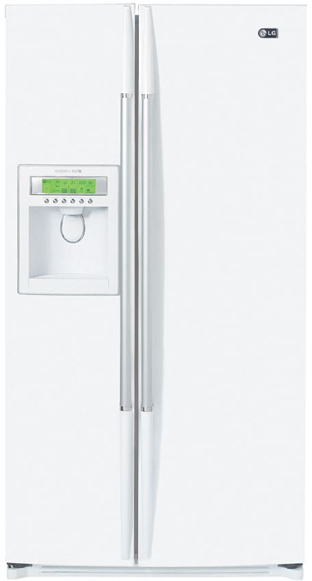 LG LRSC26944SW 36 Inch 25.5 Cu. Ft. Side by Side Refrigerator w/ Digital LCD Display & Jet Freezing Drawer: Smooth White