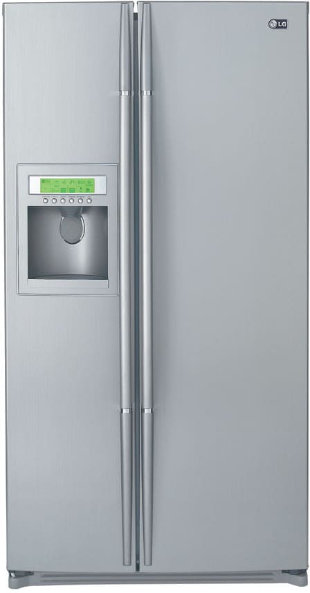 LG LRSC26944TT 36 Inch 25.5 Cu. Ft. Side by Side Refrigerator w/ Digital LCD Display & Jet Freezing Drawer: Titanium