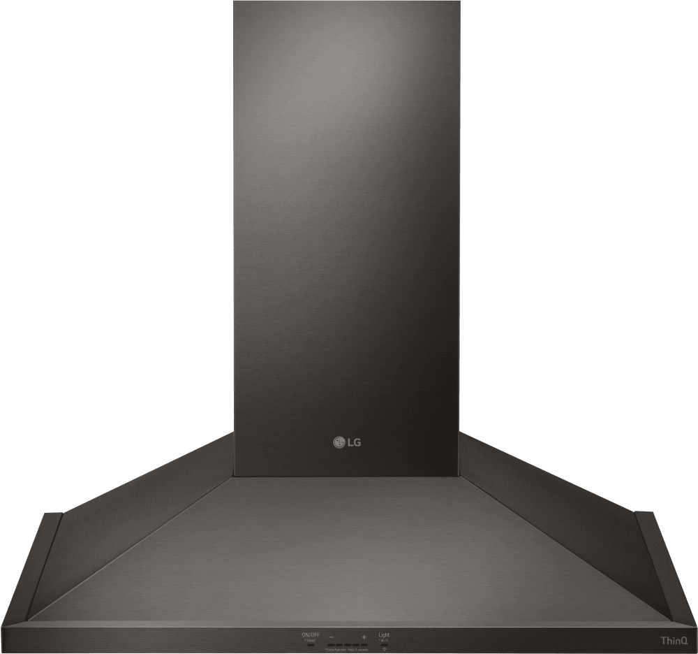 LG HCED3015D 30 Inch Wall Mount Range Hood with 5 Speed 600 CFM Blower, Dishwasher Mesh Filters, Low Profile Body, IR Touch Controls, Dual Level LED Lighting, and UL Listed: Black Stainless Steel