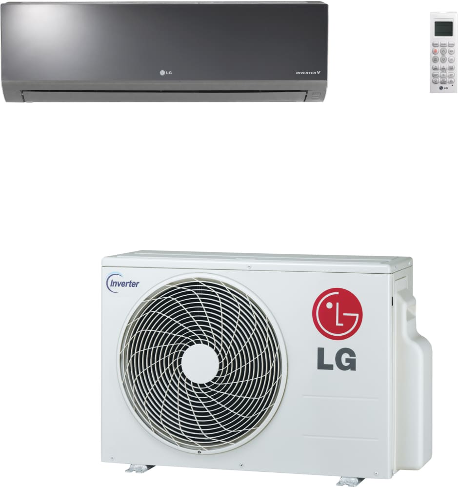 LG LA090HSV2 9,000 BTU Single Zone Wall-Mount Ductless Split System with 10,800 BTU Heat Pump, 20.0 SEER, 13.3 EER, R-410A Refrigerant and Inverter Compressor (LAN090HSV2 Indoor / LAU090HSV2 Outdoor)