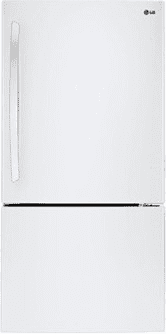 LG LBC24360SW 33 Inch Bottom-Freezer Refrigerator with 23.8 cu. ft. Capacity, 2 Spillproof Glass Shelves, Gallon Door Storage, Flip-Up Door Bin, 2 Humidity Controlled Crispers, Ice Maker, LED Lighting and Swing Door Freezer: Smooth White