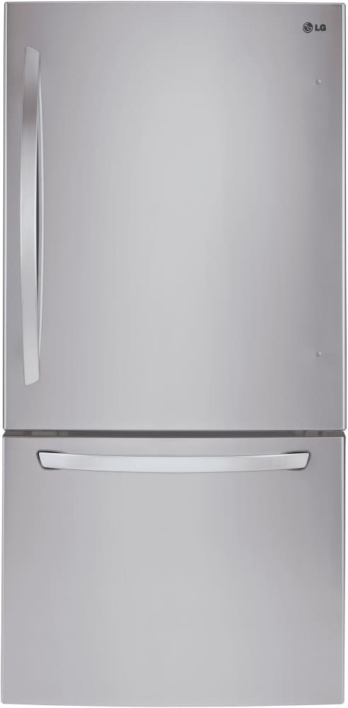 LG LDCS22220S 30 Inch Bottom Freezer Refrigerator with Linear Compressor, SmartDiagnosis™, Ice Maker, Door Alarm, Adjustable SpillProtector™ Shelves, Humidity-Controlled Crisper Drawers, 2-Tier Organization Freezer, ENERGY STAR® and 22 cu. ft. Capacity