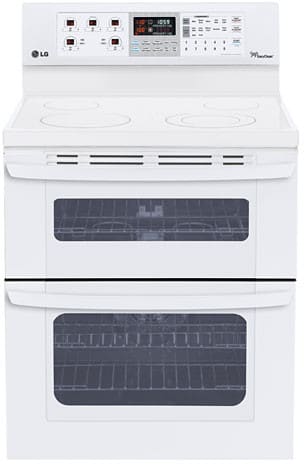 LG LDE3035SW 30 Inch Freestanding Electric Double-Oven Range with 5 Radiant Elements, 4.4 cu. ft. Lower Oven, 2.3 cu. ft. Upper Oven, IntuiTouch Controls and Self-Cleaning: White