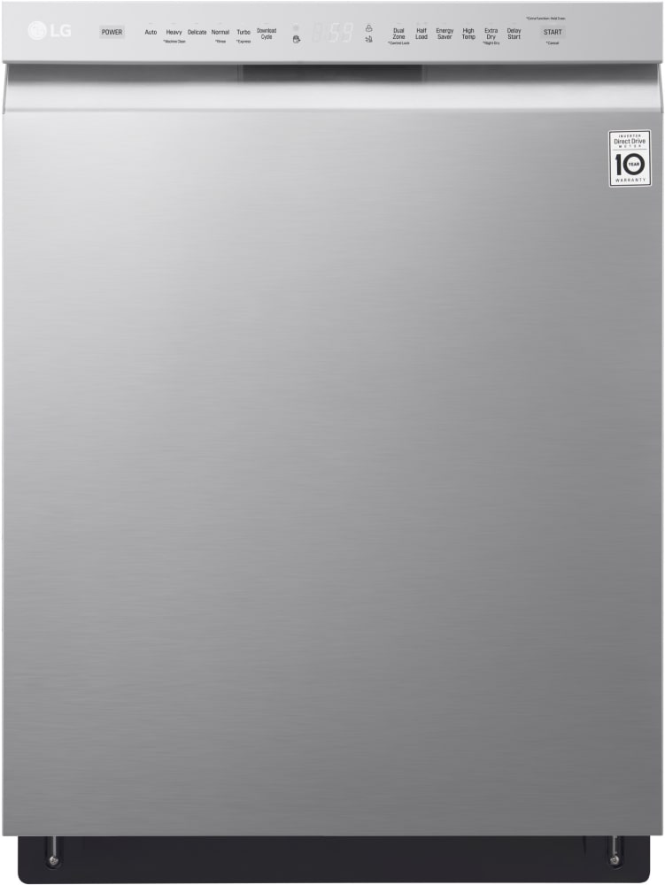 LG LDF5545SS 24 Inch Full Console Built-In Dishwasher with 15 Place Setting Capacity, 9 Wash Cycles, 48 dBA ,Dual Control™ Cycle, EasyRack™ Plus System, NeveRust™ Stainless Steel, LoDecibel™ Operation and ENERGY STAR® Rated