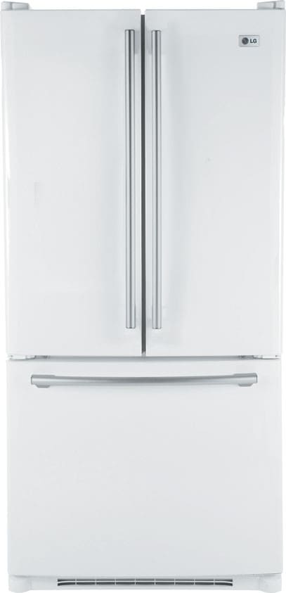 LG LFC22740SW 22.4 cu. ft. French Door Refrigerator with 4 Split Spill-Protector Glass Shelves, CustomCube Automatic Ice Maker and Pull Drawer Bottom Freezer: Smooth White