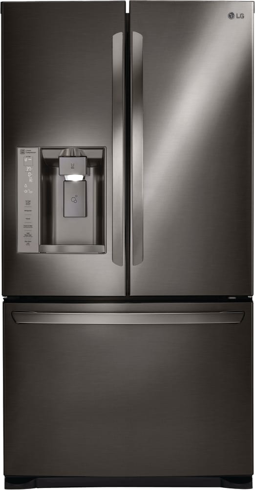 LG LFX28968D 36 Inch French Door Refrigerator with Slim SpacePlus® Ice System, SpillProof™ Glass Shelving, Linear Compressor, Air and Water Filters, Humidity Controlled Crisper Drawers, Gallon Door Storage, ENERGY STAR®, 26.8 cu. ft. Capacity