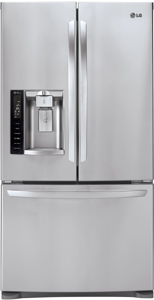 LG LFX28968ST 36 Inch French Door Refrigerator with Slim SpacePlus® Ice System, SpillProof™ Glass Shelving, Linear Compressor, Air and Water Filters, Humidity Controlled Crisper Drawers, Gallon Door Storage, ENERGY STAR®, 26.8 cu. ft. Capacity