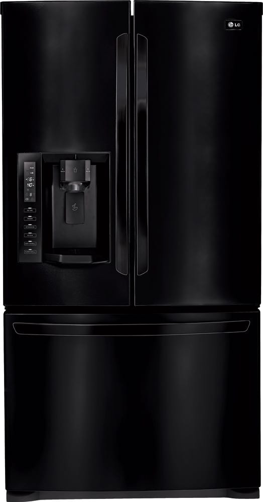 LG LFX28977SB 27.6 cu. ft. French Door Refrigerator with Adjustable Glass Shelves, Clear Gallon Door Storage, External Ice/Water Dispenser and SmoothTouch Temperature Controls: Black