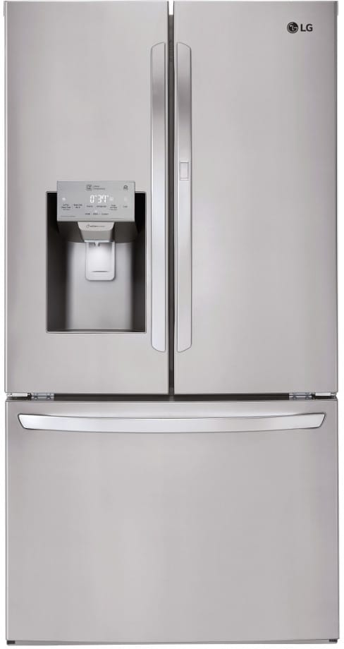 LG LFXS28566S 36 Inch French Door Smart Refrigerator with 27.7 Cu. Ft. Capacity, Wi Fi, Door-In-Door®, SpacePlus® Ice System, Smart Cooling Plus, SpillProtector™ Glass Shelf, Linear Compressor, and ENERGY STAR® Qualified: Stainless Steel