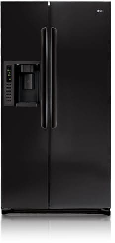 LG LSC27921SB 26.5 cu. ft. Side by Side Refrigerator with 3 Spill Protector Glass Shelves, 2 Humidity Controlled Crispers, External Ice/Water Dispenser, LED Display and Digital Controls: Smooth Black