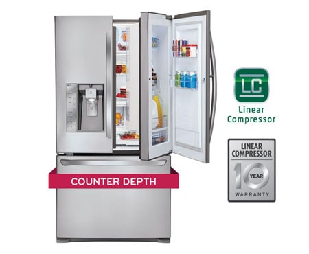 LG LFX25992ST Counter-Depth Refrigerator with Door in Door, 25 Cu.Ft, Slim SpacePlus Ice, Bottom Freezer Drawers
