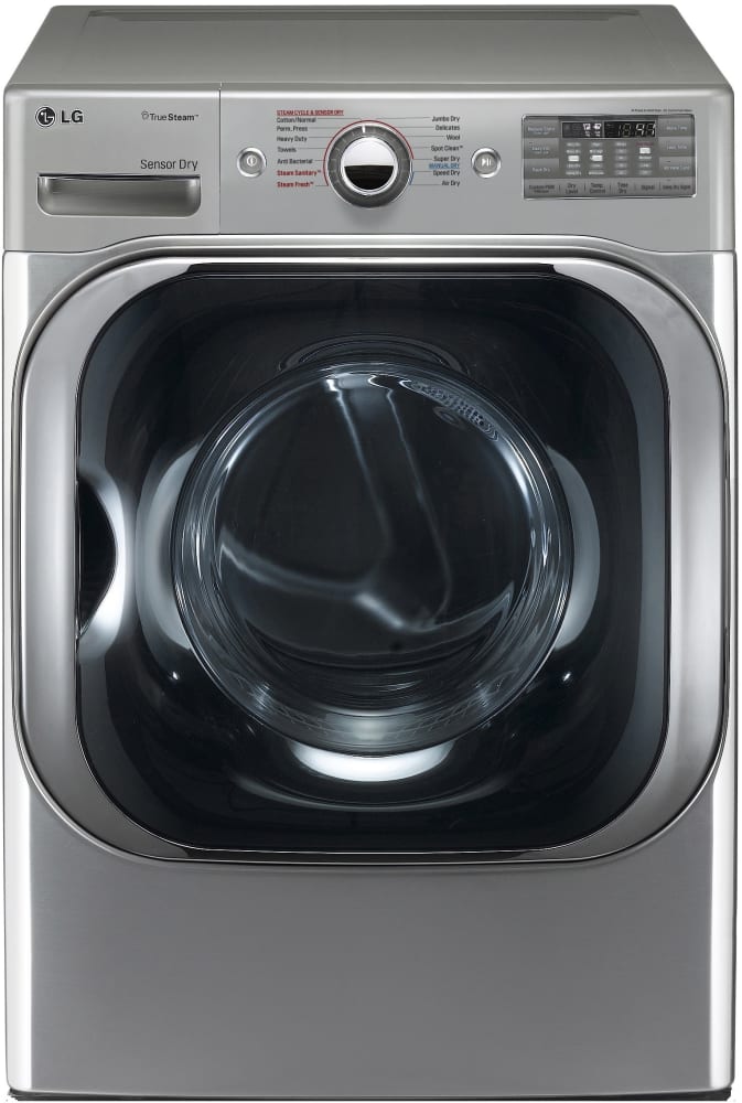 LG DLGX8101V 29 Inch Gas Dryer with 9.0 cu. ft. Capacity, TrueSteam Technology, SteamFresh™, SteamSanitary™, SpotClean™, 14 Dry Cycles, Anti-Bacterial, Sensor Dry, and Wrinkle Care: Graphite Steel