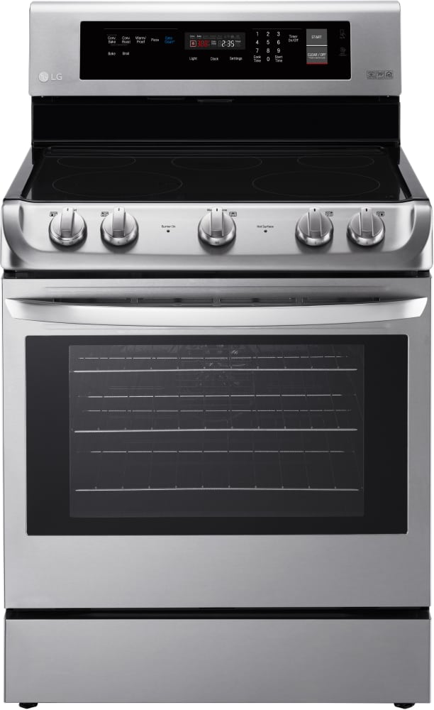 LG LRE4211ST 30 Inch Electric Range with ProBake Convection, Power Burner, EasyClean Mode, 5 Radiant Heating Elements, 6.3 cu. ft. Oven Capacity, Storage Drawer and Glass Touch Controls