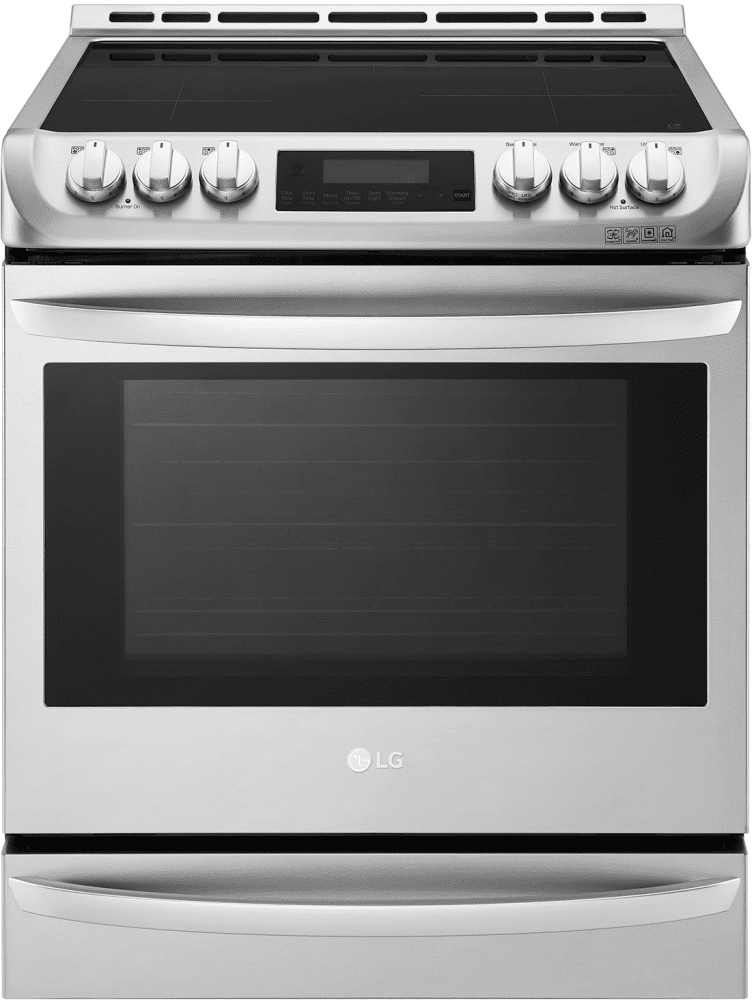 LG LSE4617ST 30 Inch Slide-In Induction Smart Range with 5 Cooktop Zones, 6.3 cu. ft. Capacity, Warming Drawer, ProBake Convection, EasyClean®, Infrared Heating™, SmartDiagnosis™, Wi-Fi Connectivity, Power Induction Cooktop, and ADA Compliant