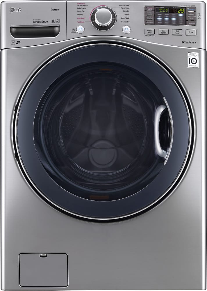 LG WM3770HVA 27 Inch Front Load Washer with Steam, TurboWash® Technology, Smart Diagnosis™, Allergiene™ Cycle, LG SideKick™ Compatible, 4-Tray Dispenser, 4.5 cu. ft. Capacity, 12 Wash Cycles, NeveRust™ Stainless Steel Drum and ENERGY STAR® Rated