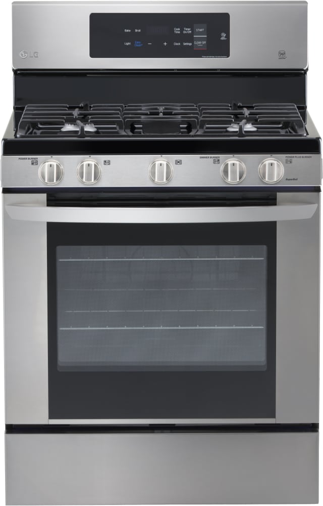 LG LRG3061ST 30 Inch Gas Range with 20 Minute EasyClean® Mode, Brilliant Blue Interior, Griddle Accessory, 5 Sealed Burners, 5.4 cu. ft. Oven and Storage Drawer: Stainless Steel