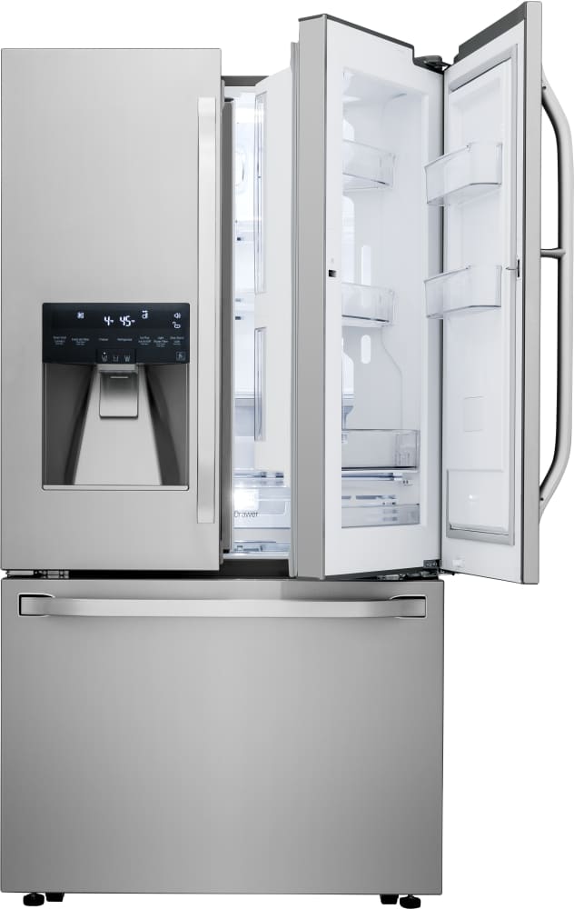 LG LSFXC2476S 36 Inch Counter Depth French Door Refrigerator with 23.5 Cu. Ft. Capacity, Door-in-Door®, Slim SpacePlus® Ice System, Multi Air Flow™, Linear Compressor, Air and Water Filters, SpillProtector™ Shelves, and ENERGY STAR®: Stainless Steel