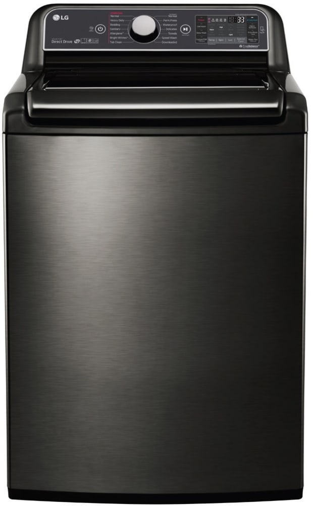 LG WT7600HKA 27 Inch 5.2 cu. ft. Top Load Washer with Steam, SmartDiagnosis™, TurboWash® Technology, StainCare™, ColdWash™, SlamProof Lid, 5.2 cu. ft. Capacity, 14 Wash Cycles, TrueBalance™ Anti-Vibration and ENERGY STAR®: Black Stainless Steel