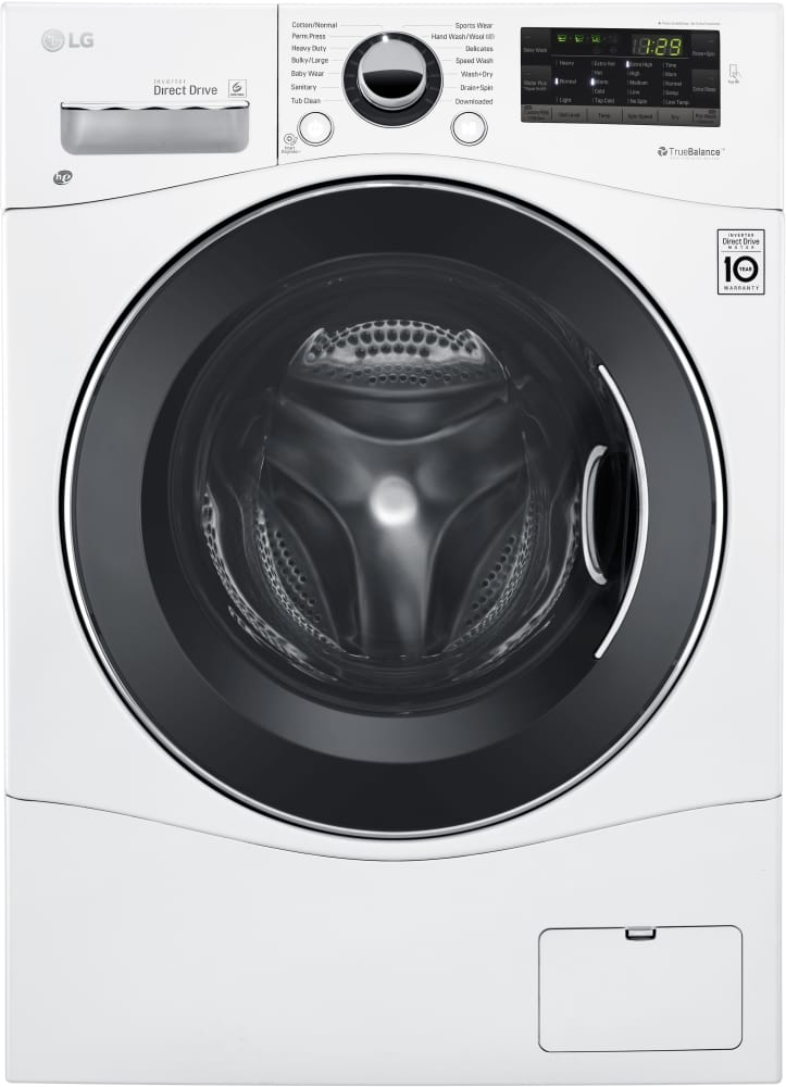 LG WM3488HW 24 Inch Front Load Washer/Dryer Combo with 2.3 cu. ft Capacity, 14 Wash Cycles, 10 Wash Options, Sanitary Cycle, 1,400 RPM, NFC Tag On Technology, 4 Tray Dispenser, LoadSense and LoDecibel Quiet Operation: White