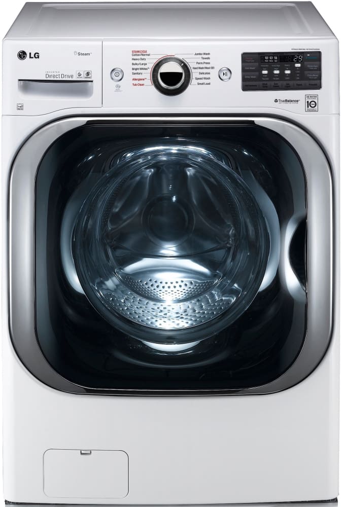 LG WM8100HWA 29 Inch Front Load Smart Washer with 5.2 Cu. Ft. Capacity, Dial-A-Cycle™, SenseClean™, LoDecibel™ Operation, SMARTTHINQ®, SmartDiagnosis™, 14 Wash Cycles, Steam, Sanitize, Speed Wash, Allergiene™, and ENERGY STAR®: White