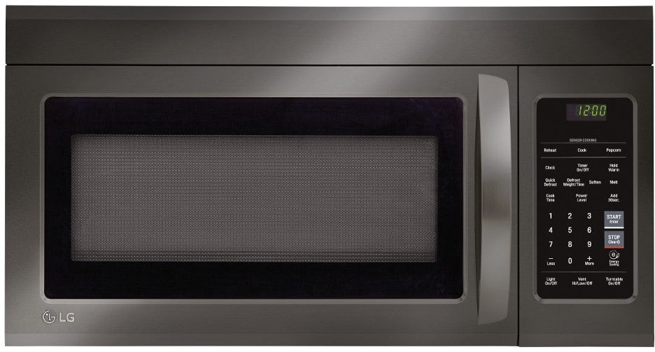 LG LMV1831BD 30 Inch Over-the-Range Microwave Oven with 1.8 cu. ft. Capacity, 300 CFM Exhaust, Sensor Cooking, 1000 Watts, Sensor Reheat, 2 Power Levels, Bi-Level Cooking Rack, WideView™, EasyClean® Interior: PrintProof™ Black Stainless Steel