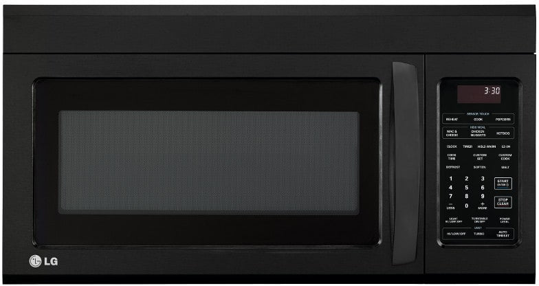 LG LMV1831SB 30 Inch Over-the-Range Microwave Oven with 1.8 cu. ft. Capacity, 300 CFM Exhaust, Sensor Cooking, 1000 Watts, Sensor Reheat, 2 Power Levels, Bi-Level Cooking Rack, WideView™, EasyClean® Interior: Smooth Black