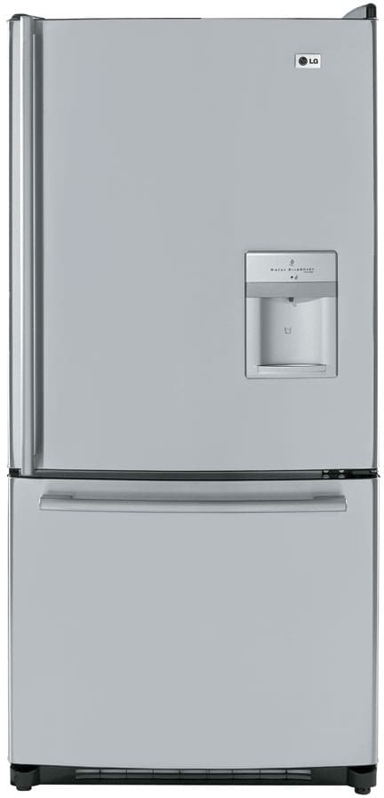 LG LRBC22544ST 22.4 Cu. Ft. Bottom Freezer Refrigerator with Swing Freezer Door & External Water/Ice Dispenser: Stainless Steel