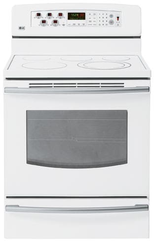 LG LRE30755SW 30 Inch Freestanding Electric Range with True Convection Cooking and 5 Radiant Elements: White