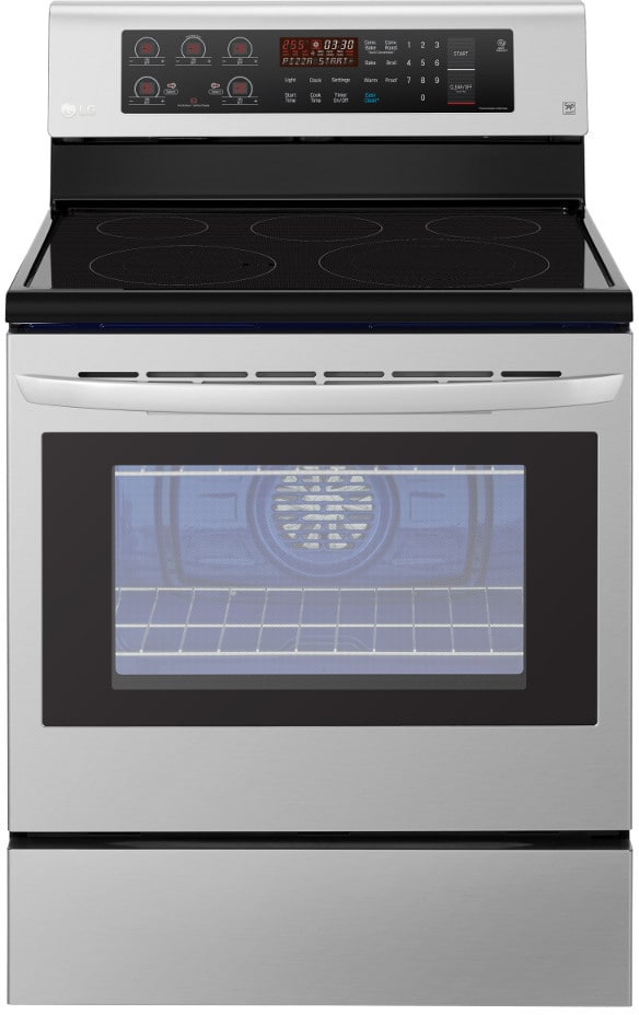 LG LRE3193ST 30 Inch Freestanding Electric Range with True Convection, EasyClean, SmoothTouch™ Controls, 6.3 cu. ft. Capacity, Brilliant Blue Interior, Storage Drawer, 5 Heating Elements and Dual Heating Elements: Stainless Steel