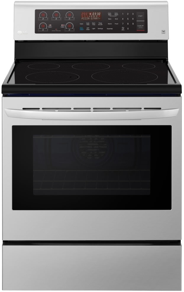 LG LRE3194ST 30 Inch Freestanding Electric Range with True Convection, 3-in-1 Element, EasyClean®, 9 Oven Cooking Modes, Door Lock, 5 Elements, Storage Drawer, Automatic Safety Shut-Down, Sabbath Mode and 6.3 cu. ft. Oven Capacity: Stainless Steel