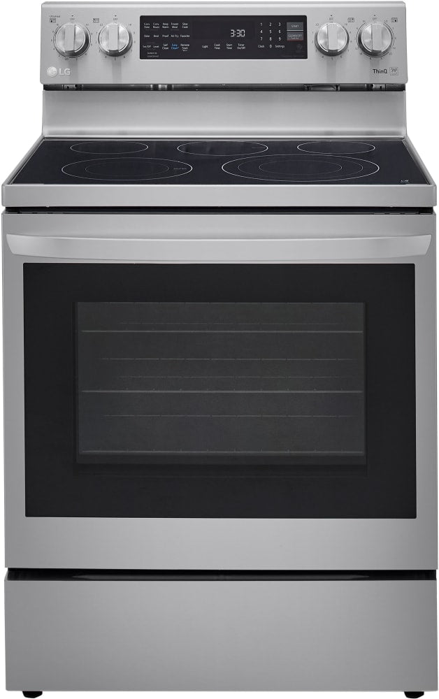 LG LREL6325F 30 Inch Electric Smart Range with 5 Radiant Elements, 6.3 cu. ft. Oven Capacity, Storage Drawer, AirFry, True Convection, Self Clean+EasyClean®, ThinQ® Technology, Wi-Fi, InstaView™, UltraHeat™, and 3-in-1 Element