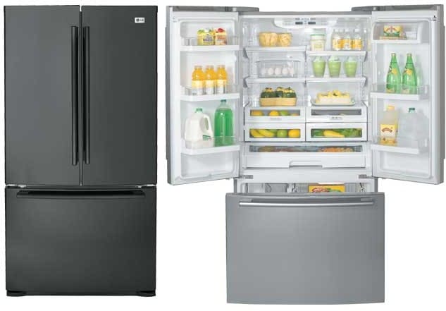 LG LRFC21755ST 20.7 Cu. Ft. French Door Refrigerator with Glide\'N Serve Pantry Drawer & Automatic CustomCube Ice Maker: Stainless Steel