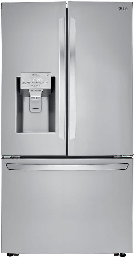 LG LRFXC2406S 36 Inch Counter Depth French Door Refrigerator with 23.5 Cu. Ft. Capacity, Dual Ice Maker, Slim SpacePlus® Ice, Smart Cooling™, Door Cooling +, Child Lock, ADA Compliant, Sabbath Mode, and ENERGY STAR®: PrintProof™ Stainless Steel