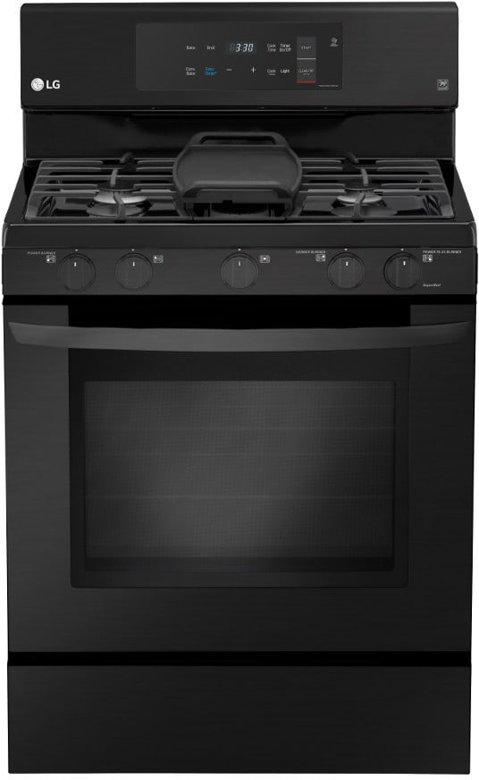 LG LRG3193BM 30 Inch Freestanding Gas Range with EvenJet™ Fan Convection, EasyClean® Technology, WideView™ Window, Griddle Plate, 5.4 cu.ft. Capacity, Storage Drawer and 7 Rack Positions: Matte Black Stainless Steel