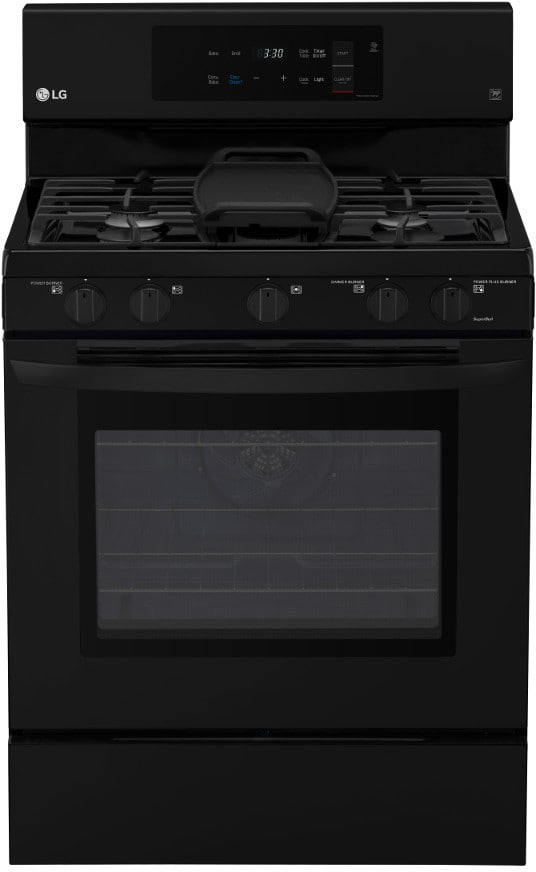 LG LRG3193SB 30 Inch Freestanding Gas Range with EvenJet™ Fan Convection, EasyClean® Technology, WideView™ Window, Griddle Plate, 5.4 cu.ft. Capacity, Storage Drawer and 7 Rack Positions: Black