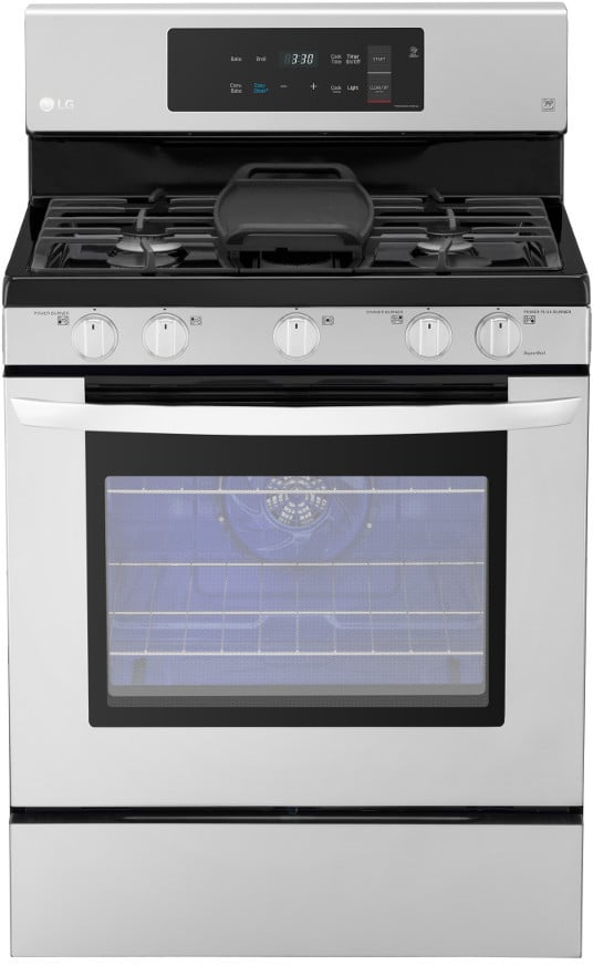 LG LRG3193ST 30 Inch Freestanding Gas Range with EvenJet™ Fan Convection, EasyClean® Technology, WideView™ Window, Griddle Plate, 5.4 cu.ft. Capacity, Storage Drawer and 7 Rack Positions: Stainless Steel