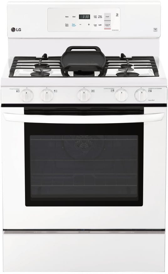 LG LRG3193SW 30 Inch Freestanding Gas Range with EvenJet™ Fan Convection, EasyClean® Technology, WideView™ Window, Griddle Plate, 5.4 cu.ft. Capacity, Storage Drawer and 7 Rack Positions: White