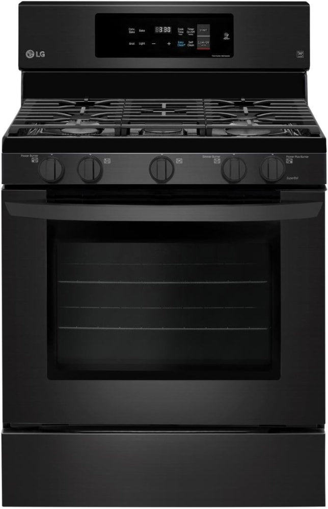 LG LRG3194BM 30 Inch Freestanding Gas Range with SmartDiagnosis™, SuperBoil™ 17,000 BTU 5 Burners, 5.4 cu. ft. Total Oven Capacity