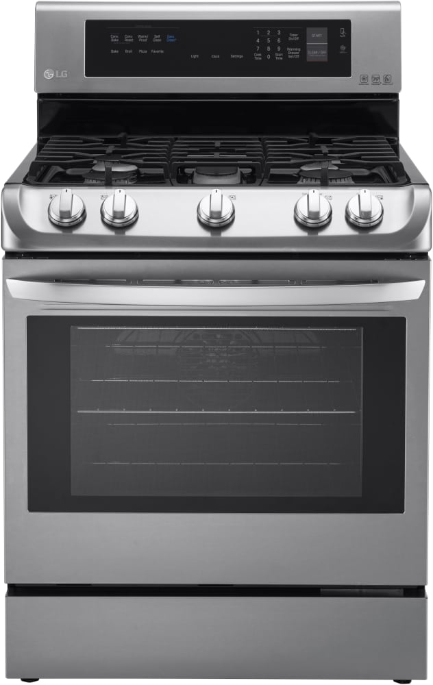 LG LRG4113ST 30 Inch Gas Range with ProBake Convection, UltraHeat Burner, EasyClean, 5 Sealed Burners, 6.3 cu. ft. Oven, Smart Oven Light, Glass Touch Controls and Storage Drawer