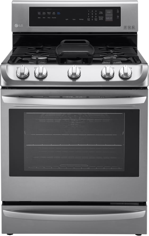 LG LRG4115ST 30 Inch Gas Range with ProBake Convection®, LG UltraHeat™ 18,500 BTU Burner, EasyClean® Mode, Glass Touch Controls, Griddle Accessory, 5 Sealed Burners, 6.3 cu. ft. Oven and Warming Drawer