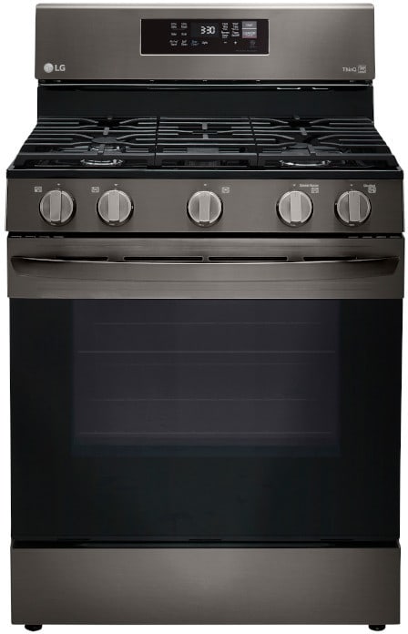 LG LRGL5823D 30 Inch Gas Smart Range with 5 Sealed Burners, 5.8 Cu. Ft. Convection Oven Capacity, Storage Drawer, Continuous Grates, Air Fry, Self Clean & EasyClean®, Wi-Fi Enabled, SmartDiagnosis™, Griddle, and Sabbath Mode