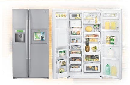 LG LRSC26980TT 25.2 Cu. Ft. Side by Side Refrigerator with 13.1 Inch LCD TV & FM Stereo: Titanium