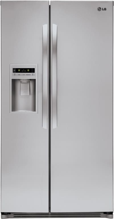 LG LSC27925ST 26.5 cu. ft. Side by Side Refrigerator with 2 Spill Protector Tempered Glass Shelves, Interior LED Lighting, External Ice/Water Dispenser, LED Display and Digital Temperature Controls: Stainless Steel