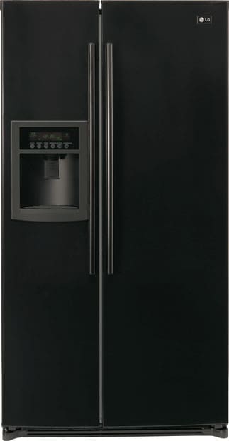 LG LSC27926SB 26.5 cu. ft. Side by Side Refrigerator with 3 Spill-Protector Glass Shelves, Wine Rack, Digital LED Display and Automatic Ice Maker: Smooth Black