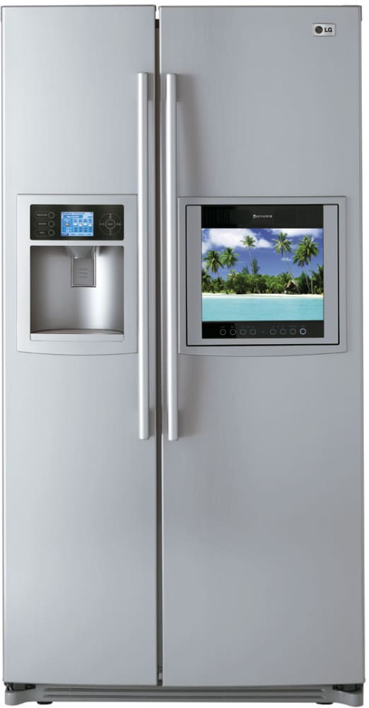 LG LSC27991TT 26.2 Cu. Ft. Side by Side Refrigerator with HD Ready LCD TV and Weather Plus Information Center